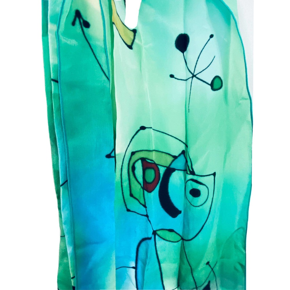 J. Garcia Silk Scarf Rare Tie Abstract Collection Art Wear Watercolor Grateful